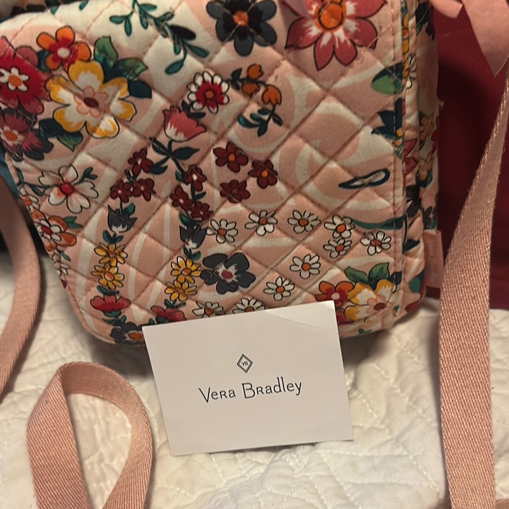 New Vera Bradley Pink Quilted Crossbody Bag never used
